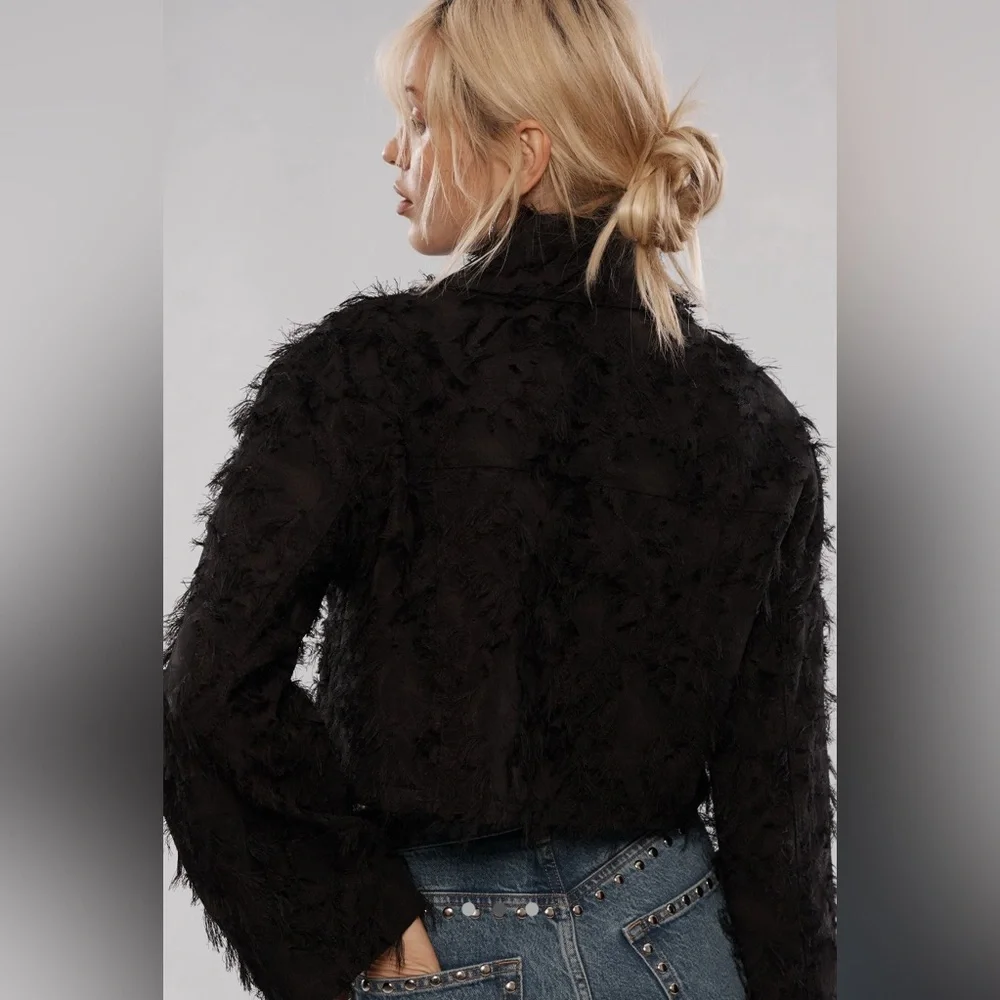 NWOT Cropped Textured Jacket - Picture 2 of 10